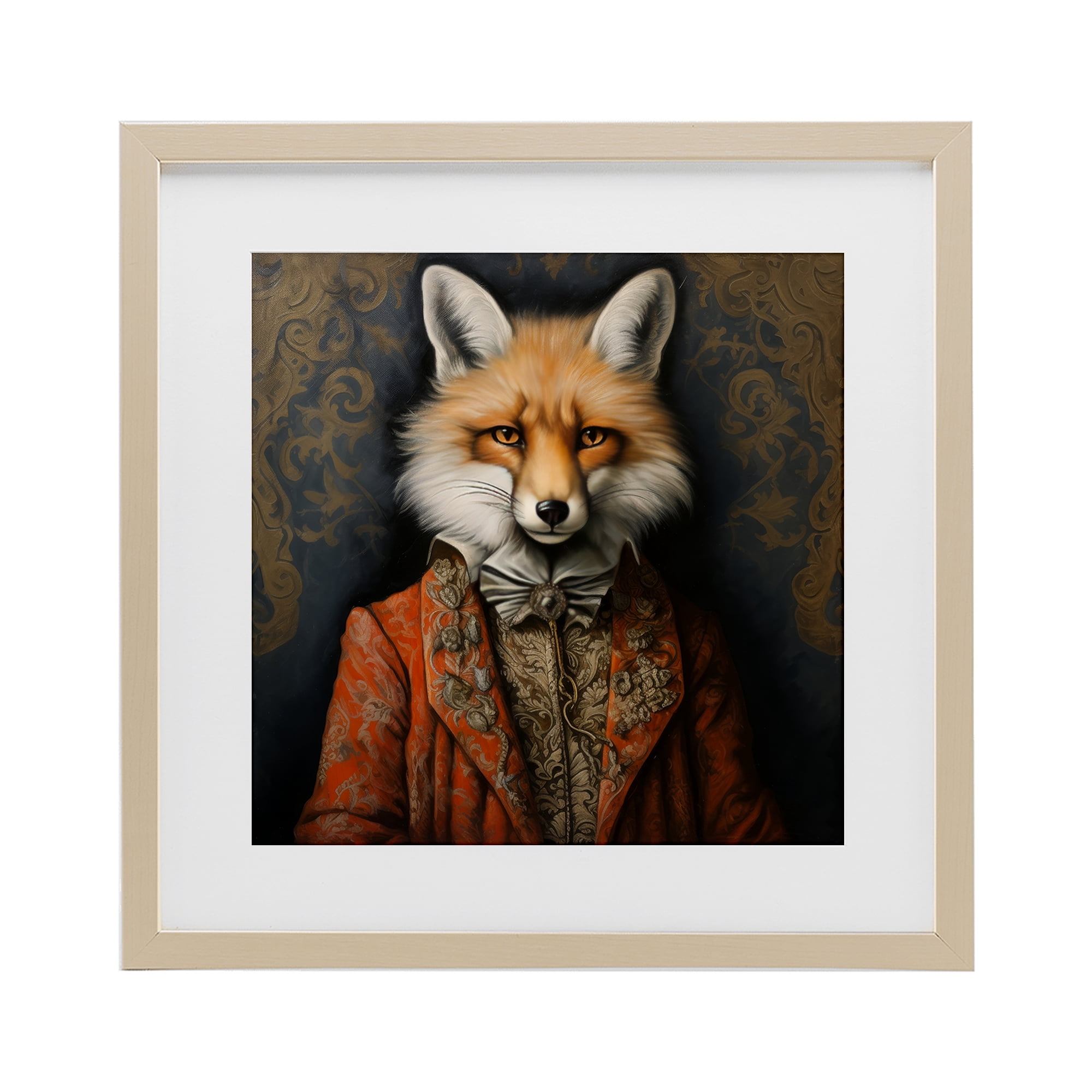 Stupell Industries Mystical Metamorphosis Fox Birch Framed Print Under Glass, design by Lazar Studio