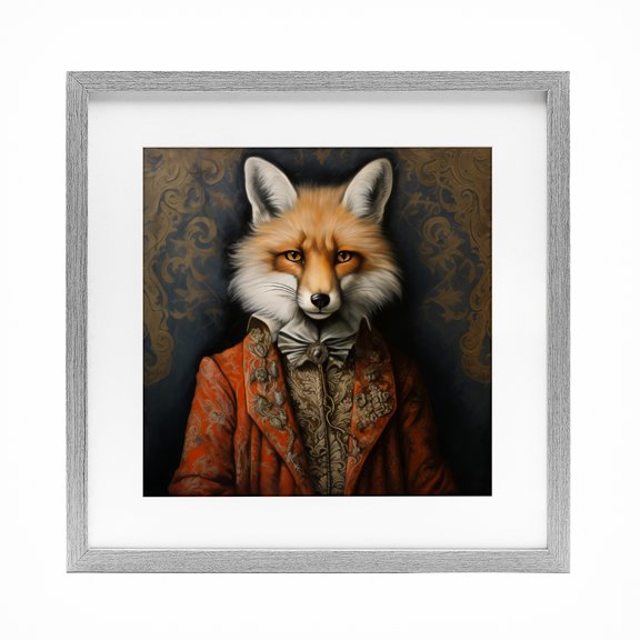 Stupell Industries Mystical Metamorphosis Fox Gray Framed Print Under Glass, design by Lazar Studio