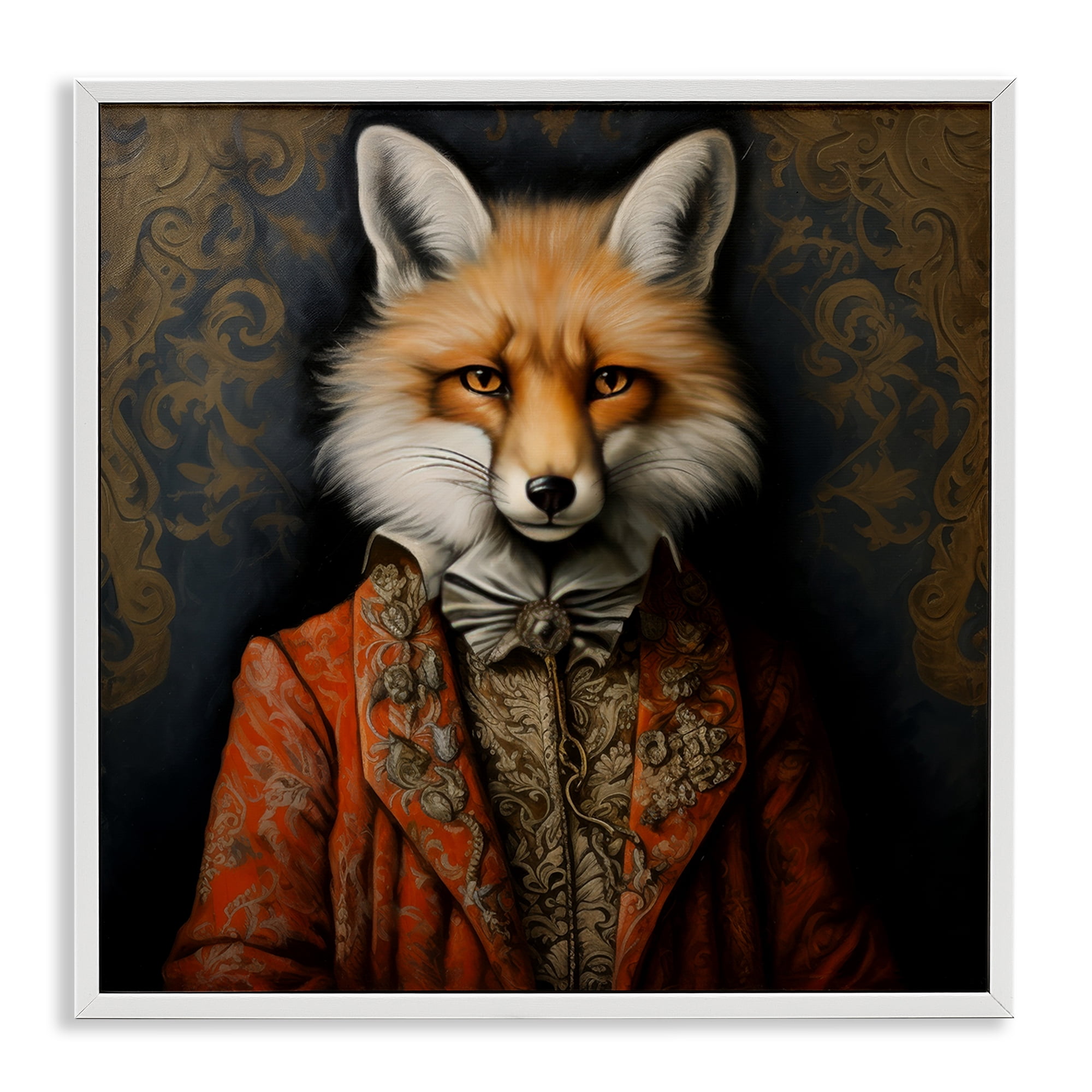 Stupell Industries Mystical Metamorphosis Fox White Framed Giclee Art, design by Lazar Studio