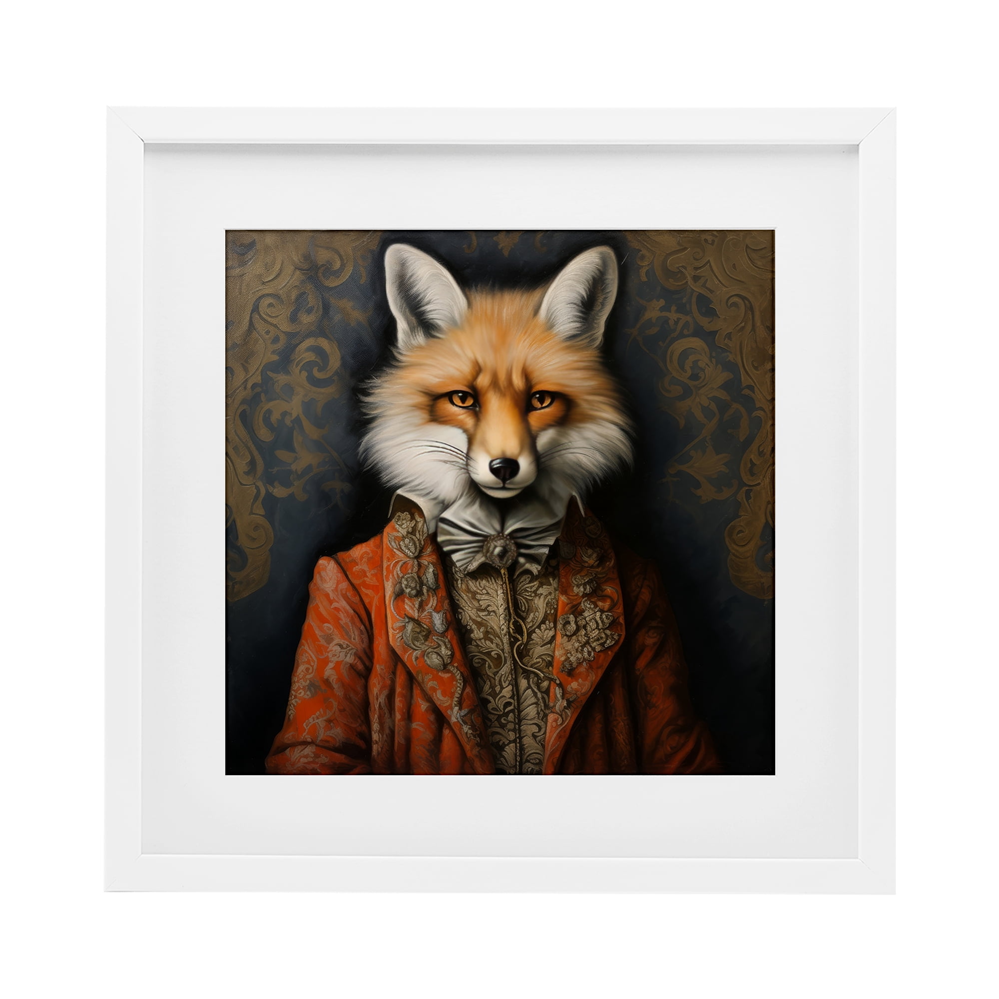 Stupell Industries Mystical Metamorphosis Fox White Framed Print Under Glass, design by Lazar Studio