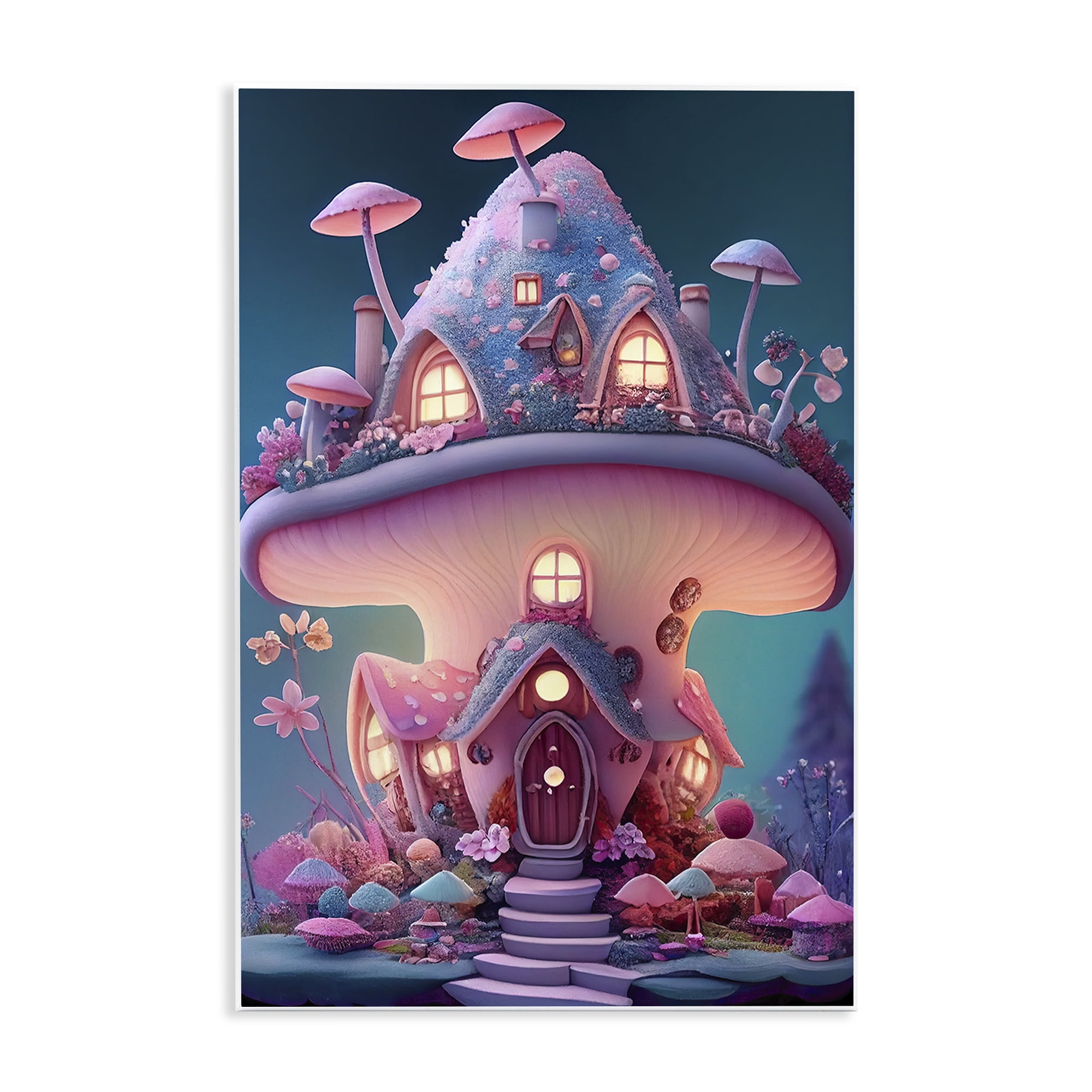 Stupell Industries Mystical Mushroom House Town & City Painting Unframed Art Print Wall Art, 10 x 15