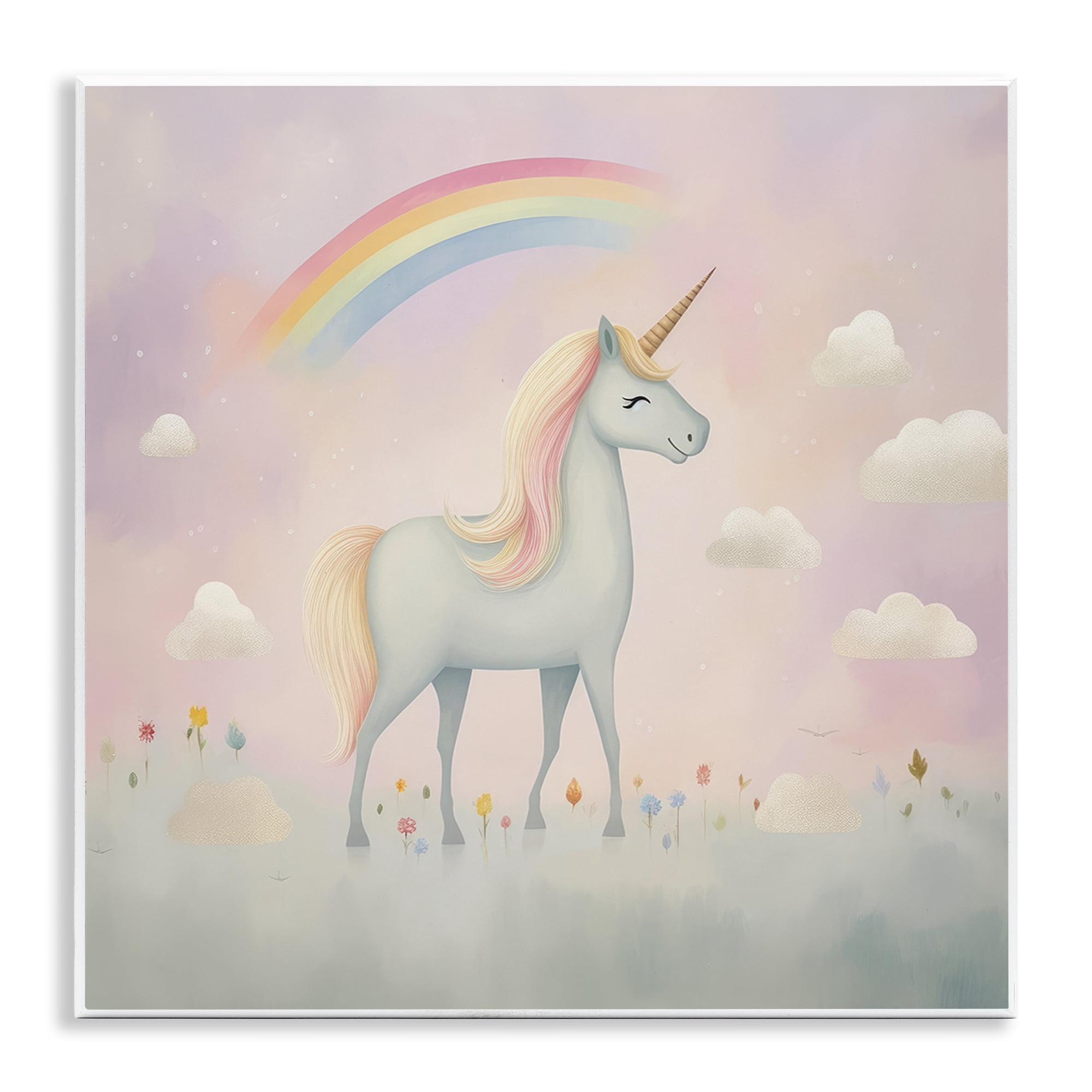 Stupell Industries Mystical Unicorn Dreams in Pastel Wall Plaque Art, design by Lazar Studio