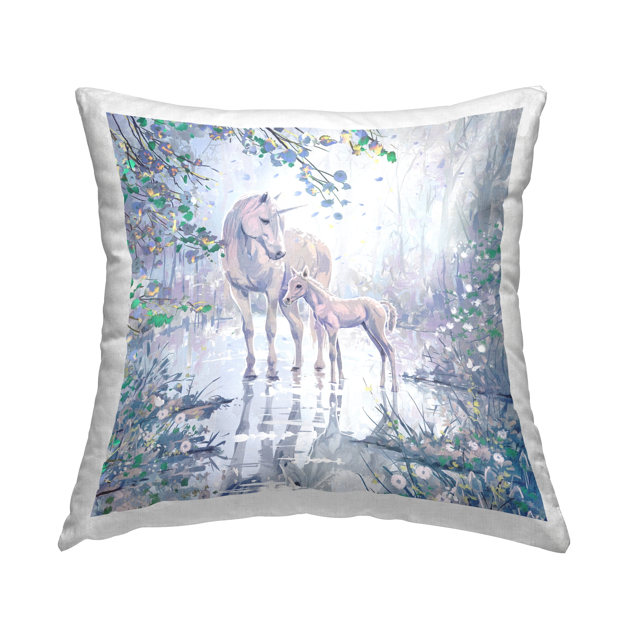 Stupell Industries Mystical Unicorn Fantasy Nature Printed Throw Pillow Design by Pip Wilson