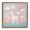 thumbnail image 1 of Stupell Industries Modern Mystical Unicorn with Rainbow & Clouds Brown Floating Frame Canvas Art, 25 x 25, by Lazar Studio, 1 of 8