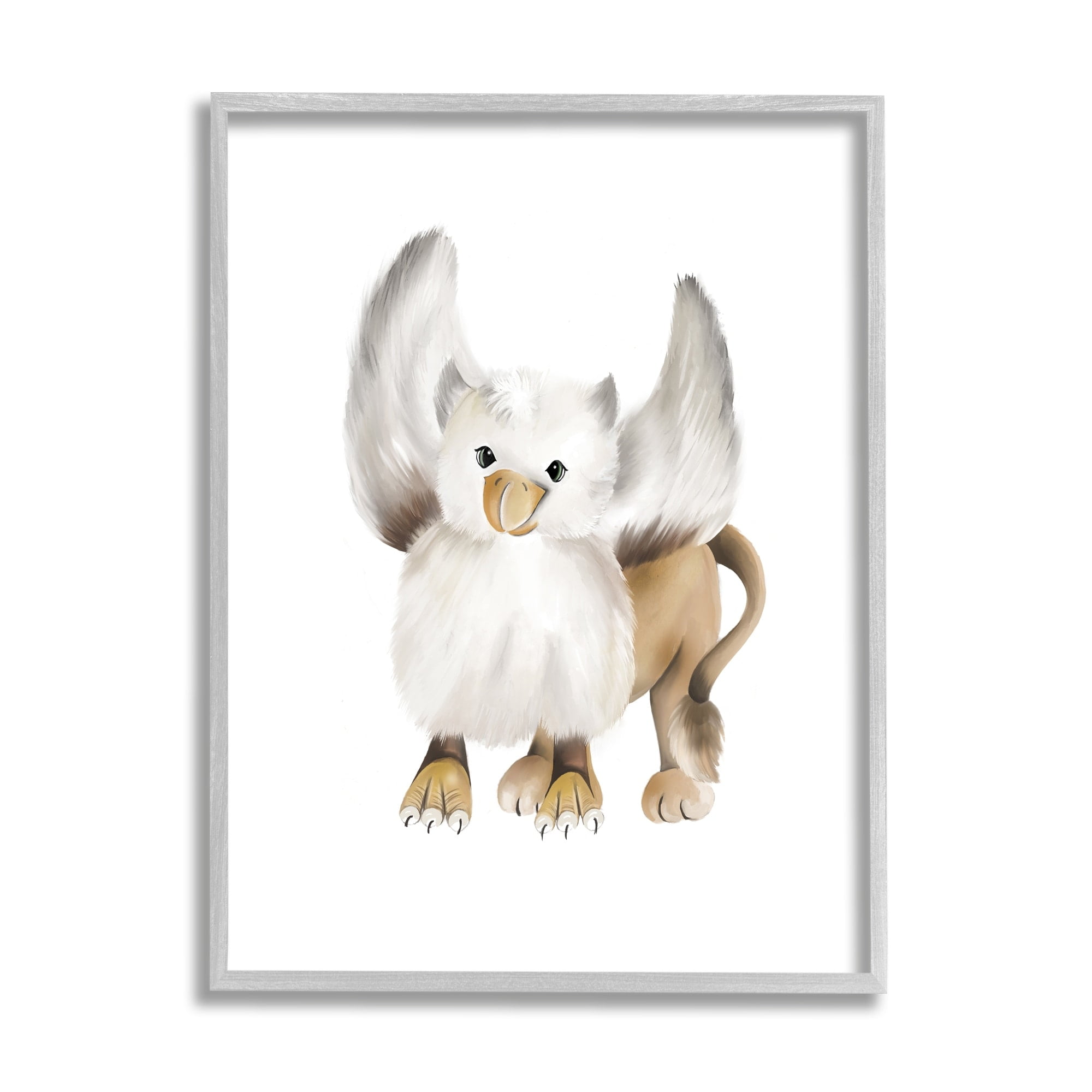 Stupell Industries Mythical Fantasy Creature Winged Hippogriff Painting Painting Gray Framed Art Print Wall Art, Design by Studio Q