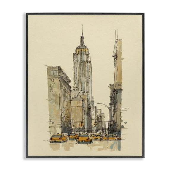 Stupell Industries NY City Lines Contour Black Framed Giclee Art, design by Svetlana Aleynikova