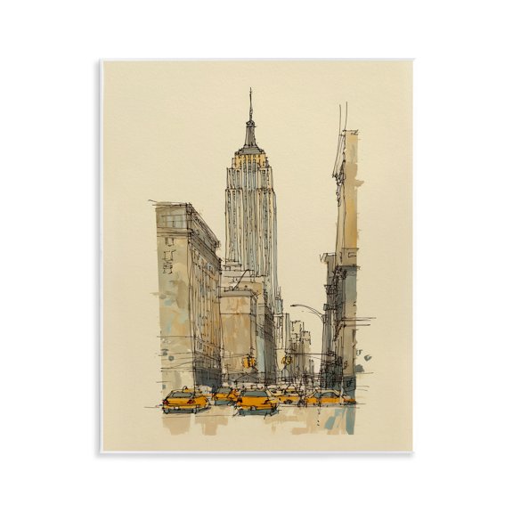 Stupell Industries NY City Lines Contour Wall Plaque Art, design by Svetlana Aleynikova