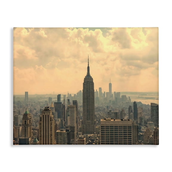 Stupell Industries NYC Skyline with Clouds Canvas Wall Art design by LSR Creative Studio, 24 x 30