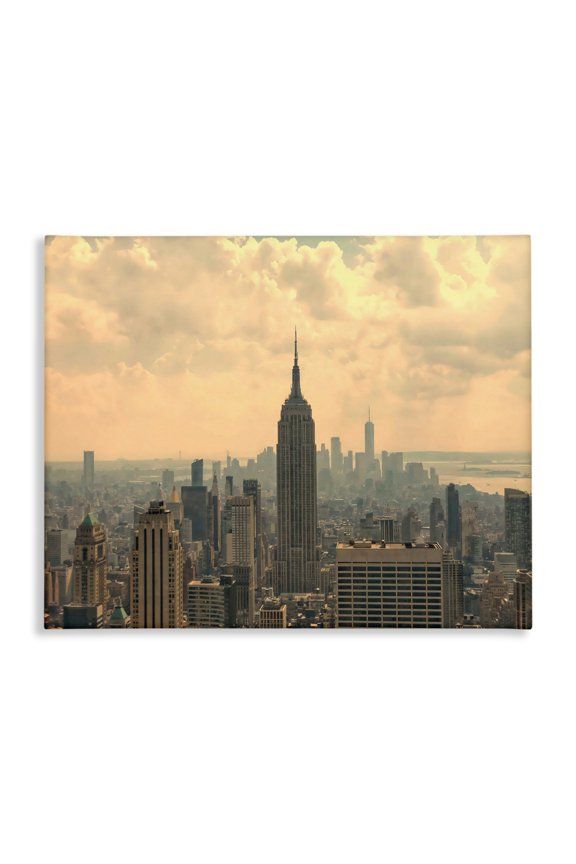 Industries NYC Skyline with Clouds Canvas Wall Art design by LSR Creative Studio, 30 x 40