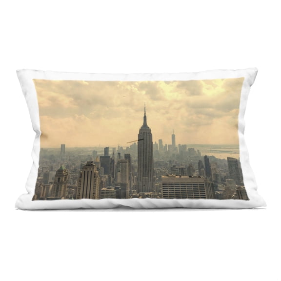 Stupell Industries NYC Skyline with Clouds Decorative Printed Throw Pillow design by LSR Creative Studio, 14 x 7 x 20