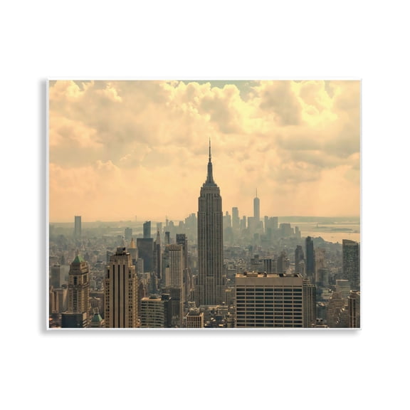 Stupell Industries NYC Skyline with Clouds Wall Plaque Art design by LSR Creative Studio, 11 x 14