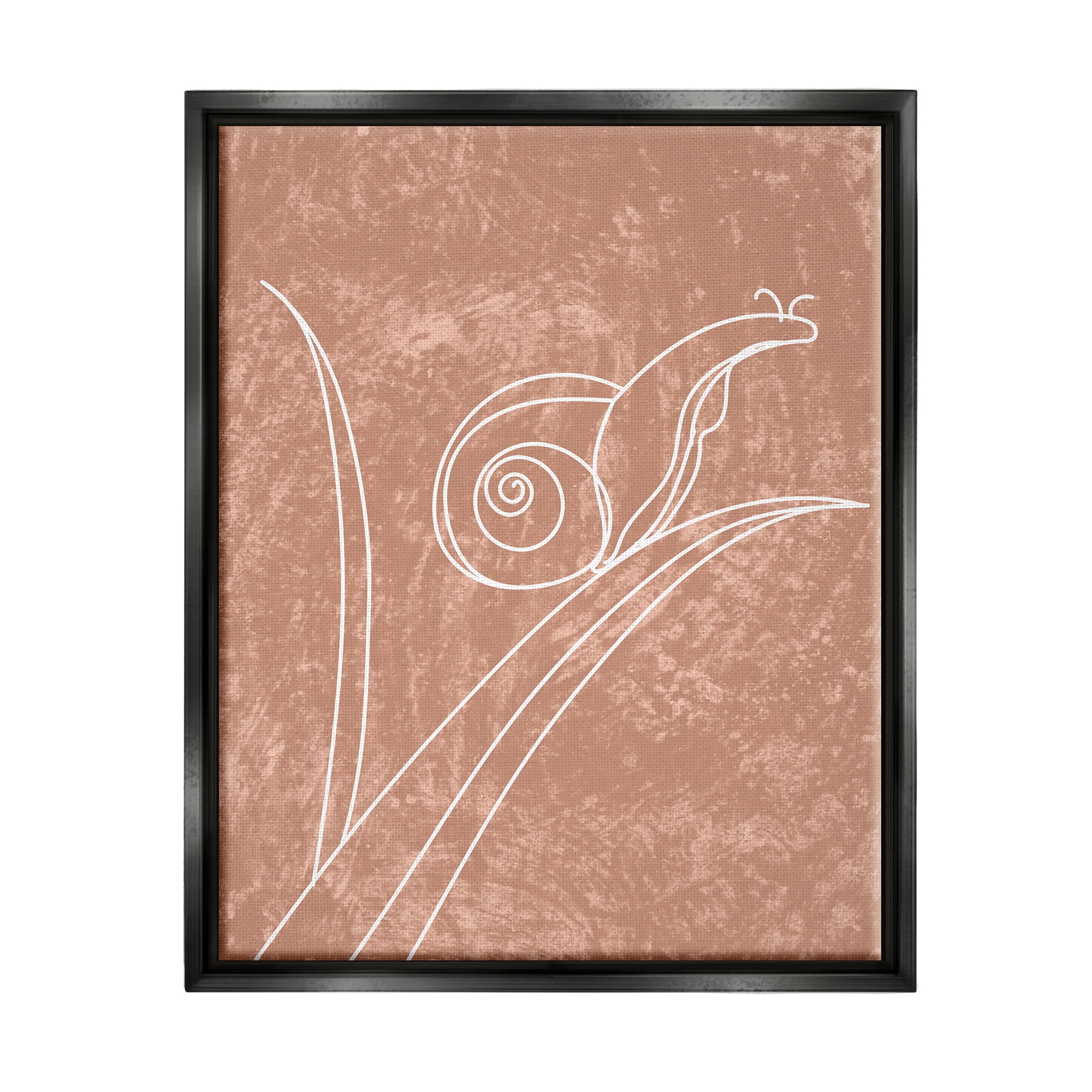 Stupell Industries Nail on Leaf Doodle Animals & Insects Painting Black Floater Framed Canvas Art Print Wall Art, 17 x 21