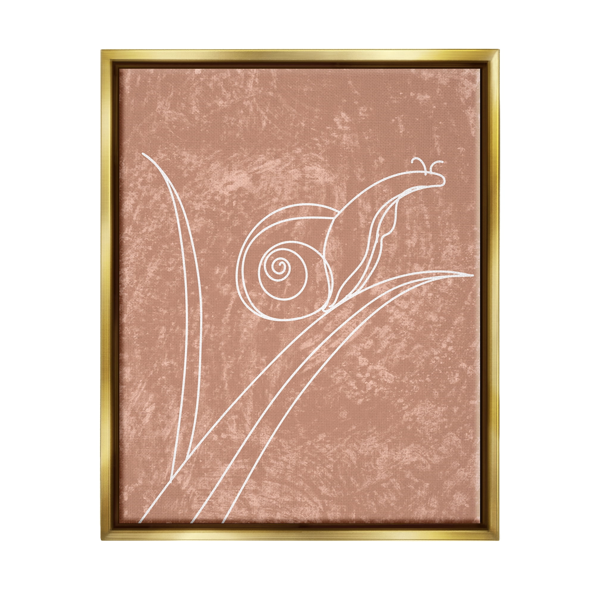 Stupell Industries Nail on Leaf Doodle Animals & Insects Painting Gold Floater Framed Canvas Art Print Wall Art, 17 x 21