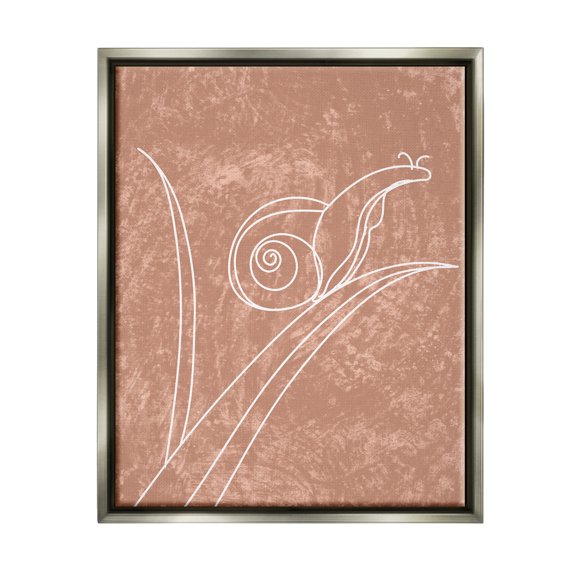 Stupell Industries Nail on Leaf Doodle Animals & Insects Painting Gray Floater Framed Canvas Art Print Wall Art, 17 x 21