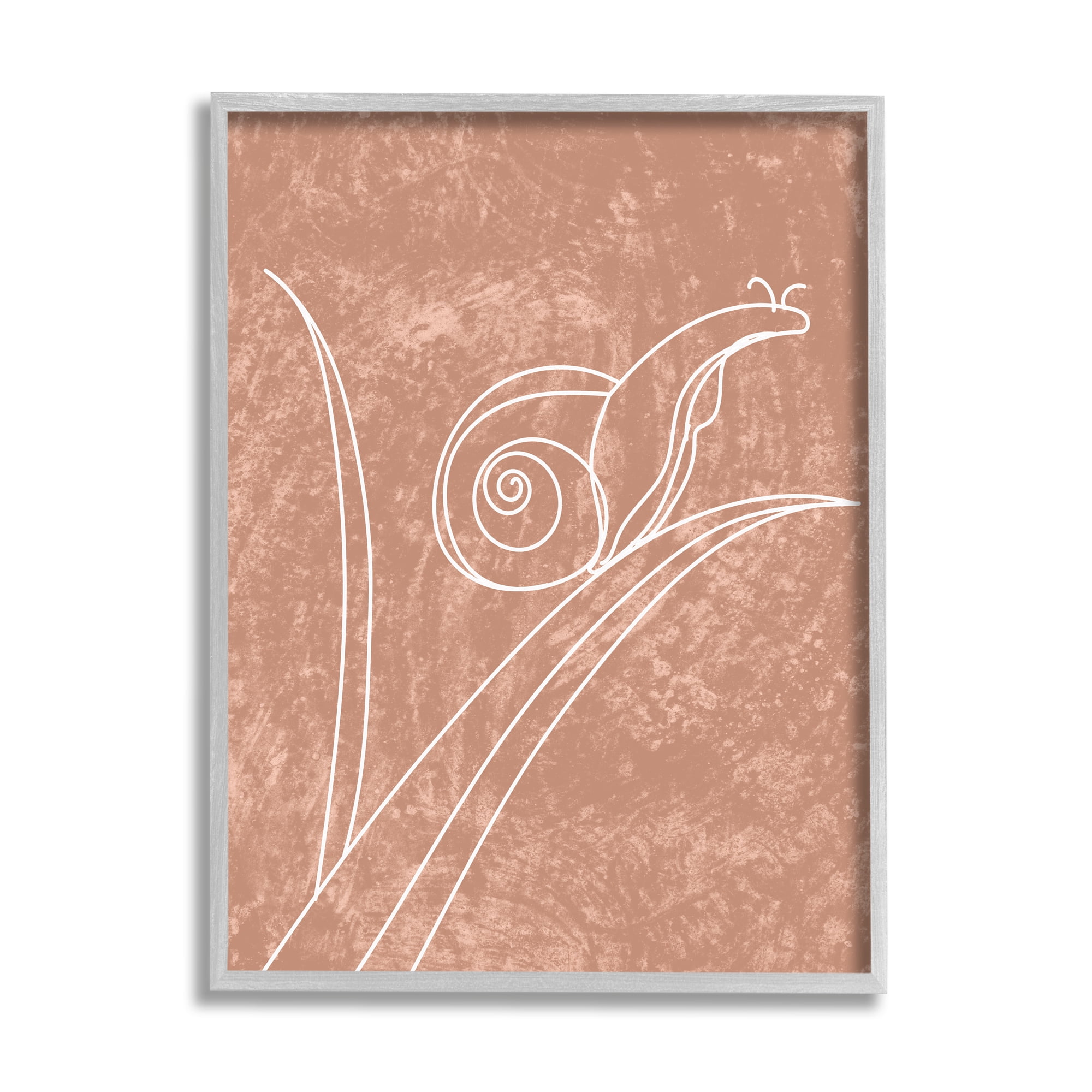 Stupell Industries Nail on Leaf Doodle Animals & Insects Painting Gray Framed Art Print Wall Art, 24 x 30