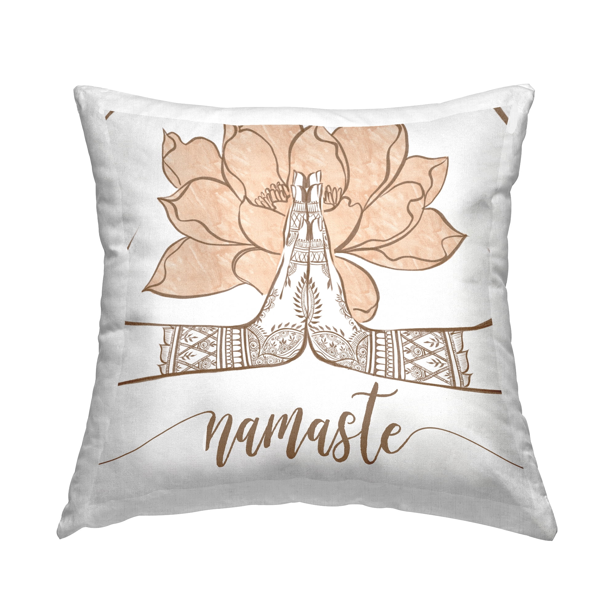 Stupell Industries Namaste Lotus Flower Henna Pattern Printed Throw Pillow Design by Ziwei Li