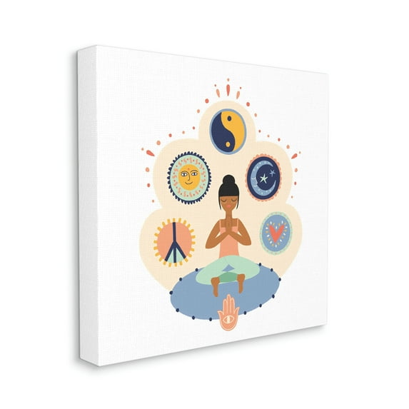 Stupell Industries Namaste Yoga Positive Thoughts Peace Love Balance, 36 x 36, Designed by Make Much Studios