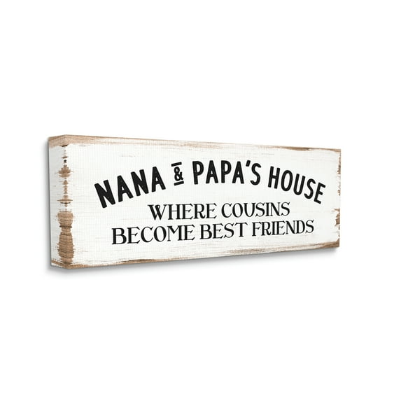 Stupell Industries Nana & Papa's House Greeting Traditional Family,17 x 40,Designed by Daphne Polselli