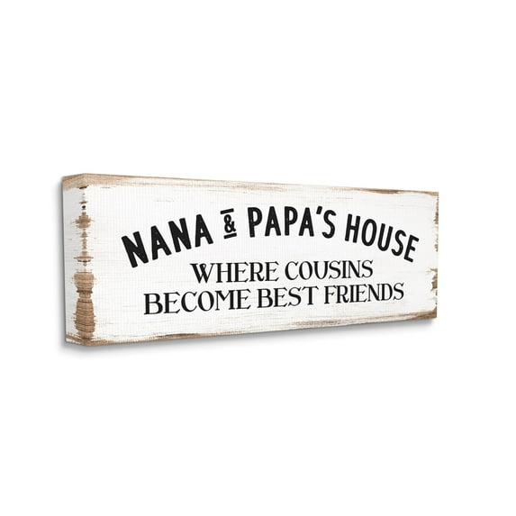 Stupell Industries Nana & Papa's House Greeting Traditional Family,20 x 48,Designed by Daphne Polselli