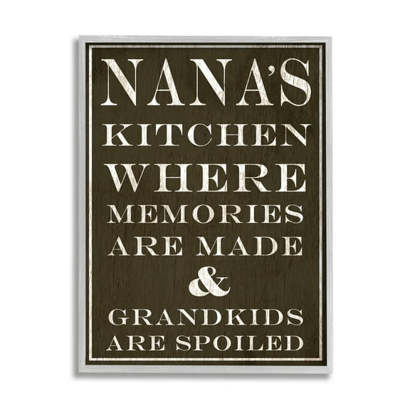 Stupell Industries Nanas Kitchen and Spoiled Grandkids Dark, 24 x 30,Design by Daphne Polselli
