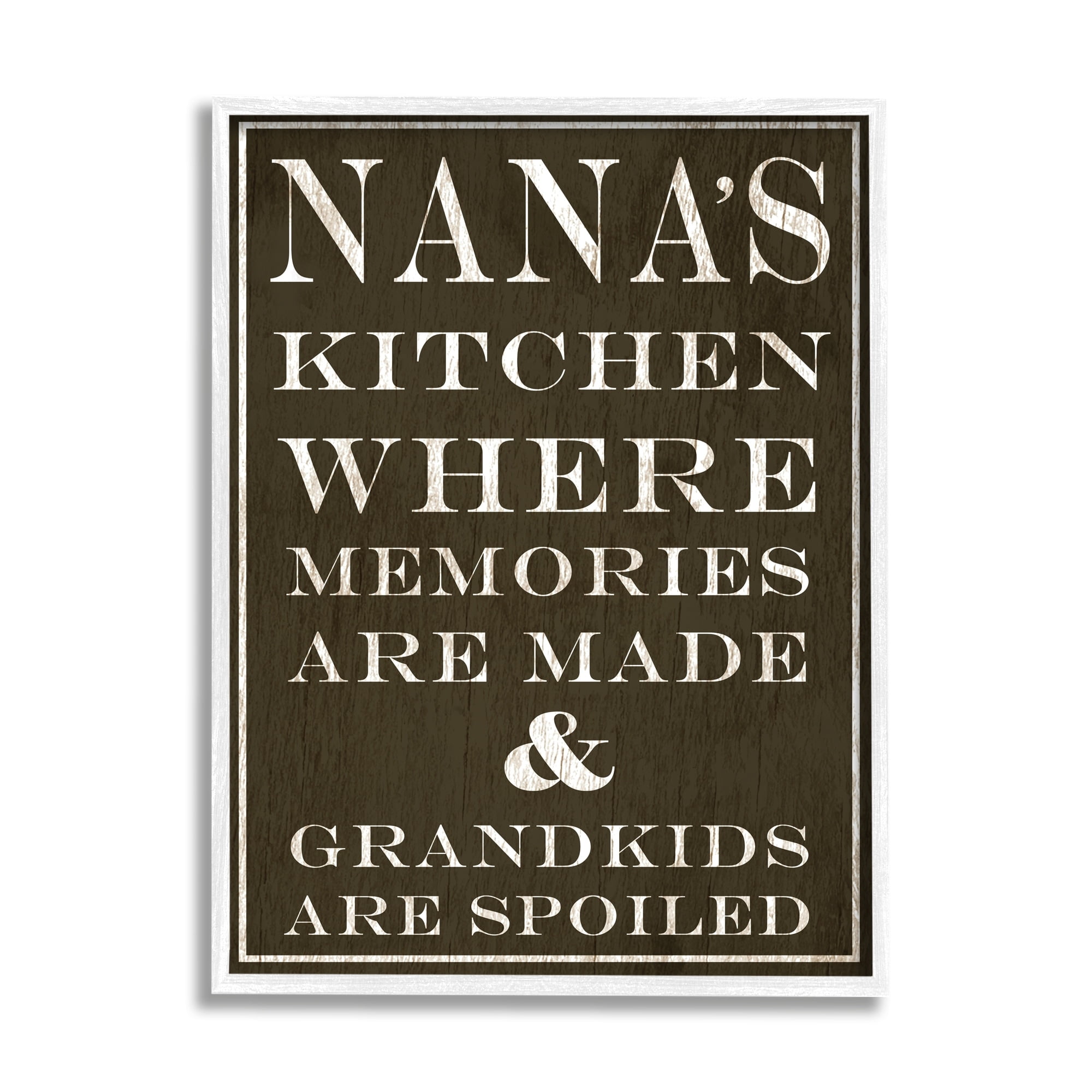 Stupell Industries Nanas Kitchen and Spoiled Grandkids Dark, 24 x 30,Design by Daphne Polselli