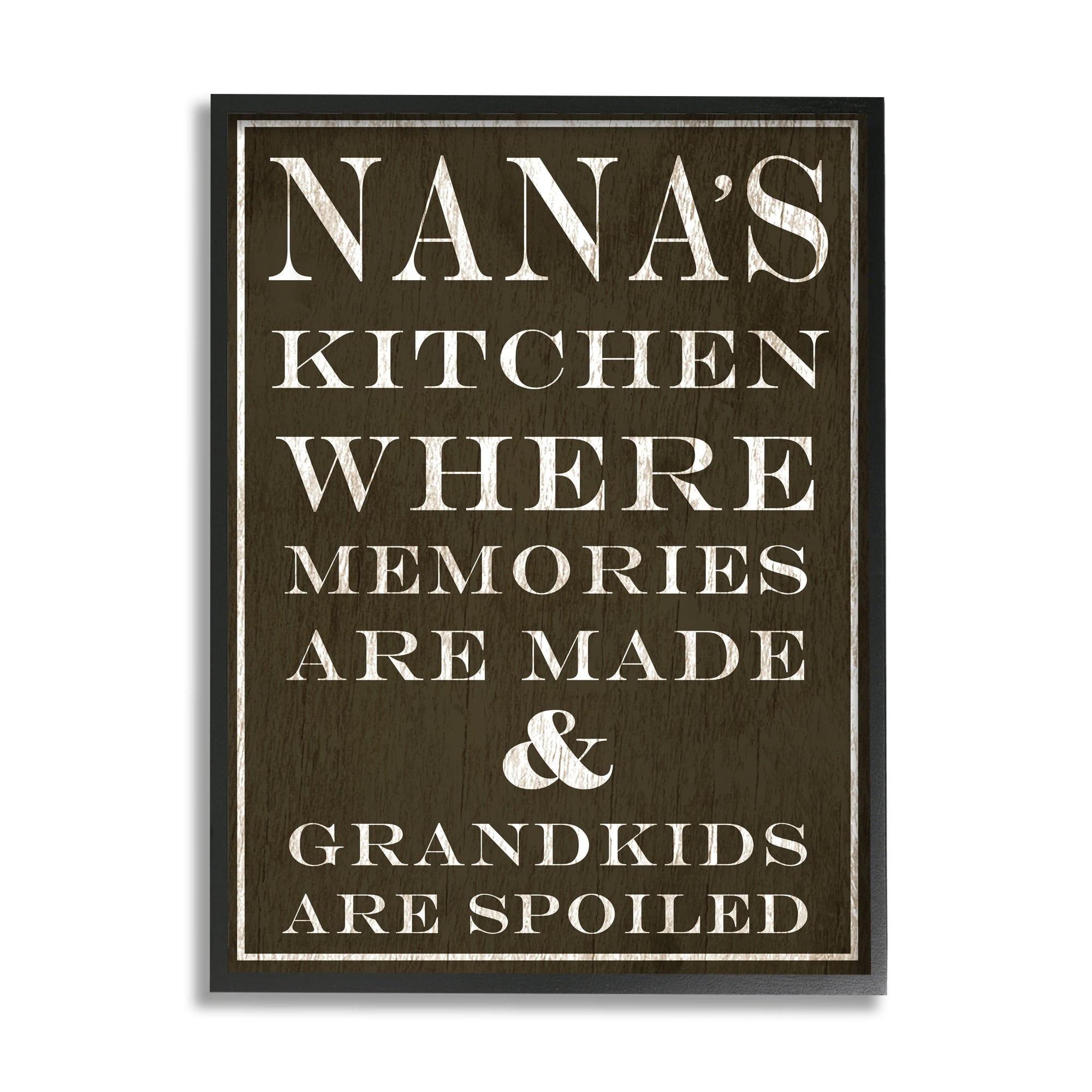 Stupell Industries Nanas Kitchen and Spoiled Grandkids Dark, 24 x 30,Design by Daphne Polselli