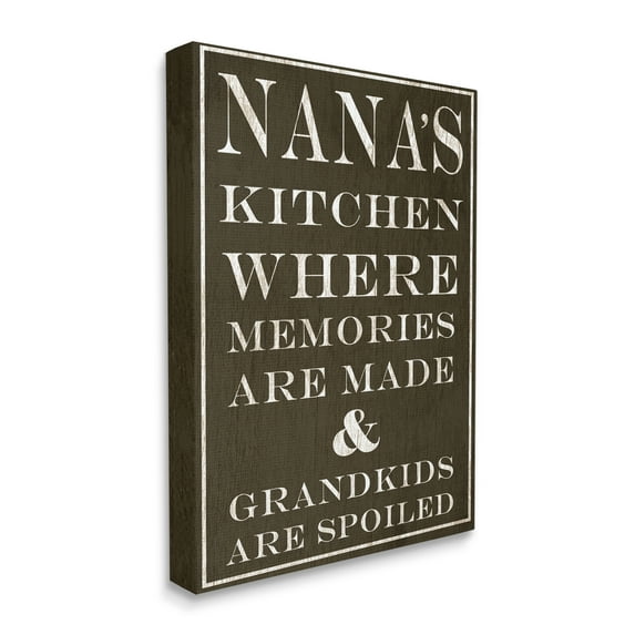 Stupell Industries Nanas Kitchen and Spoiled Grandkids Dark Food & Beverage Painting Gallery Wrapped Canvas Art Print Wall Art, 24 x 30