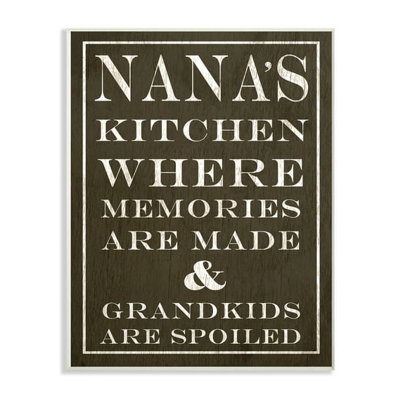 Stupell Industries Nanas Kitchen and Spoiled Grandkids Dark Food & Beverage Painting Unframed Art Print Wall Art, 10 x 15