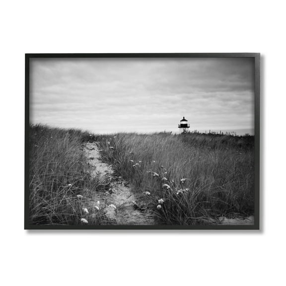 Stupell Industries Nantucket Light Distant Lighthouse Photograph Black Framed Art Print Wall Art, Design by Aledanda