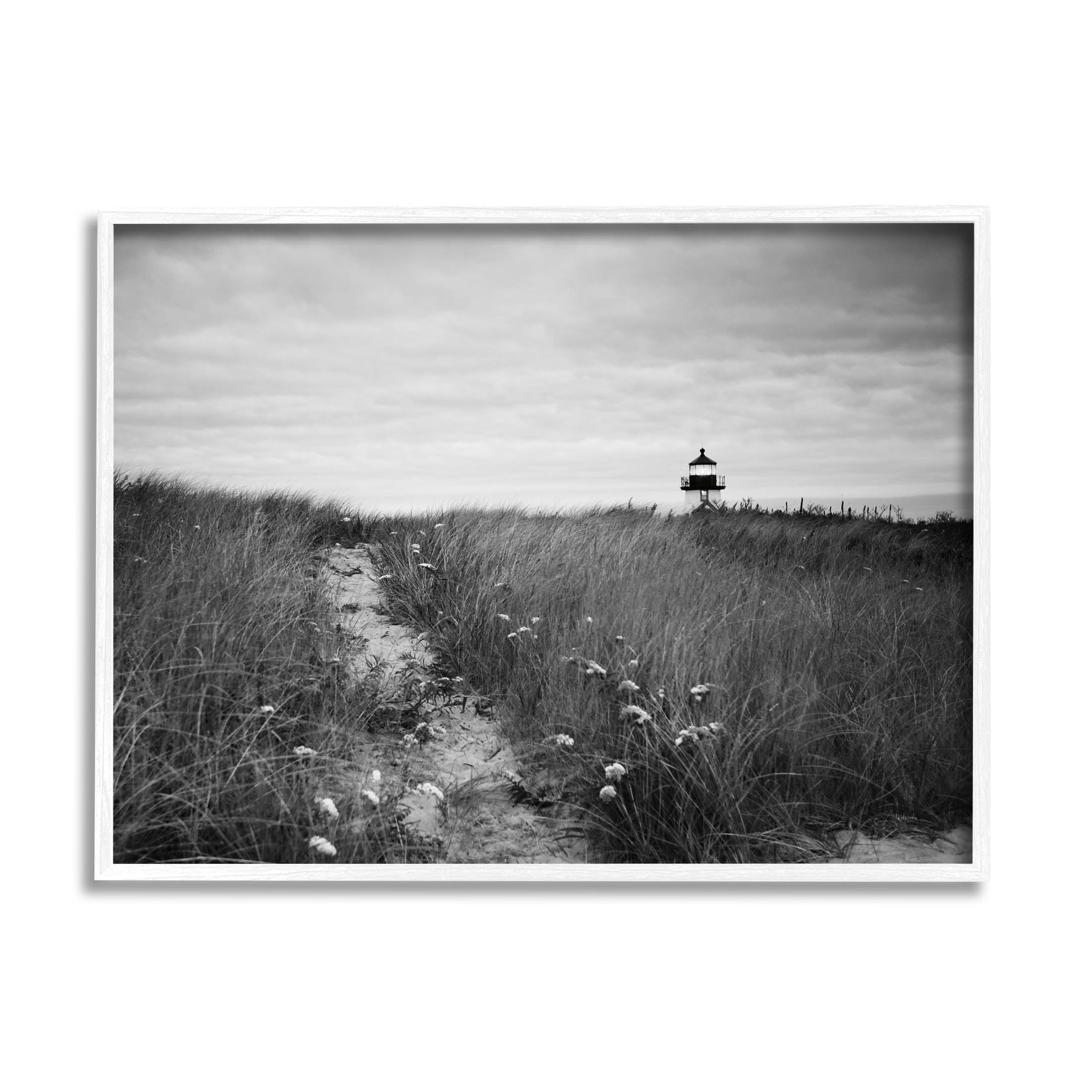 Stupell Industries Nantucket Light Distant Lighthouse Photograph White Framed Art Print Wall Art, Design by Aledanda