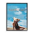thumbnail image 1 of Stupell Industries Nantucket Summer Beach Girl Graphic Art Black Framed Art Print Wall Art, Design by Amelia Noyes, 1 of 8