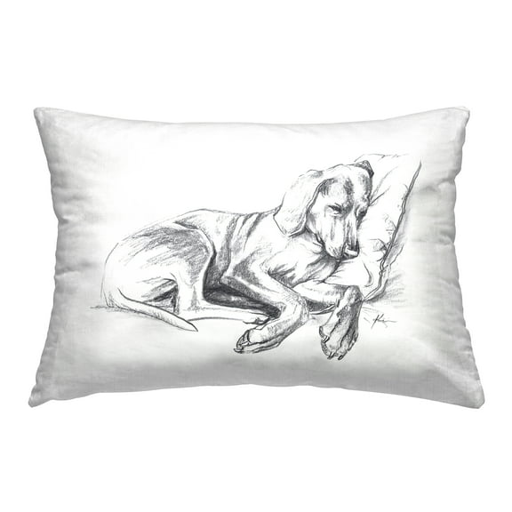 Stupell Industries Napping Dog Drawing Decorative Printed Throw Pillow Design by Lindsay Kivi Fine Art.
