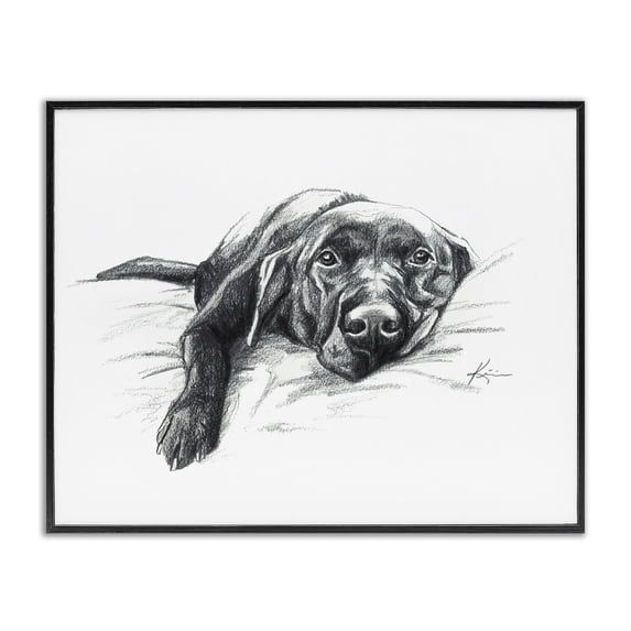 Stupell Industries Eclectic Naptime Black Labrador Black Framed Giclee Art, 14 x 11, by Lindsay Kivi Fine Art