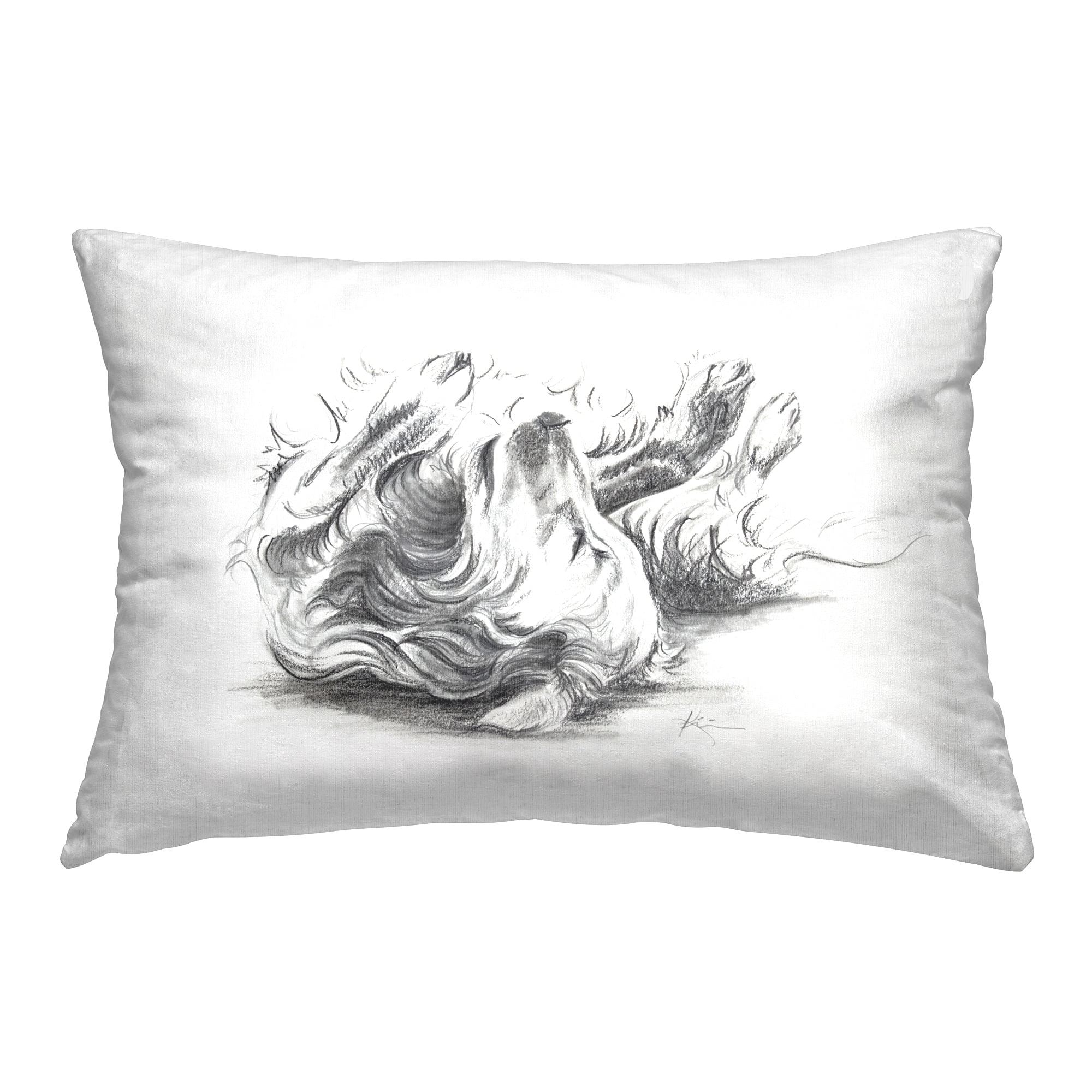 Stupell Industries Naptime Dog Drawing Decorative Printed Throw Pillow Design by Lindsay Kivi Fine Art.