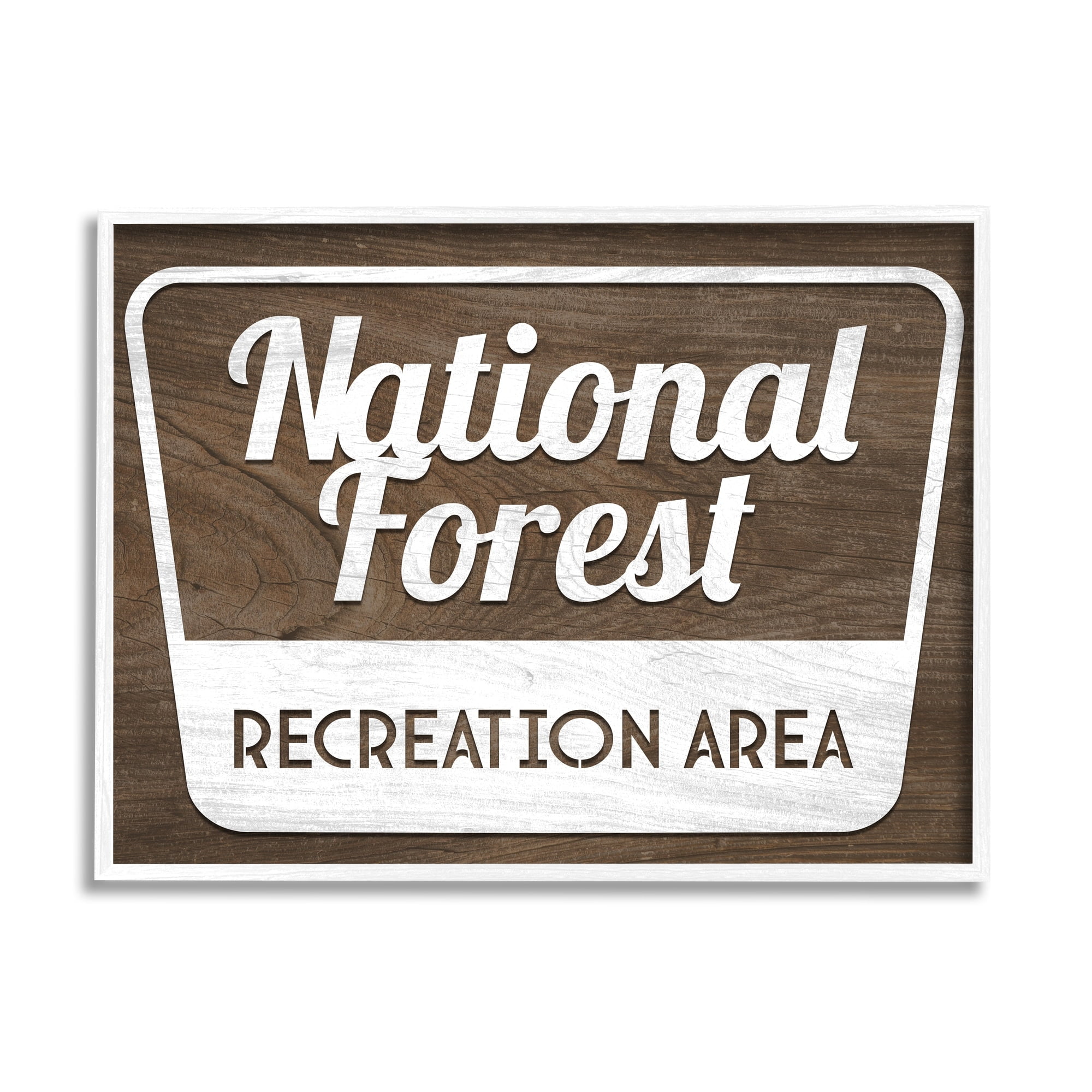 Stupell Industries National Forest Recreation Rustic Grain Pattern Sign, 14 x 11, Design by Lil' Rue