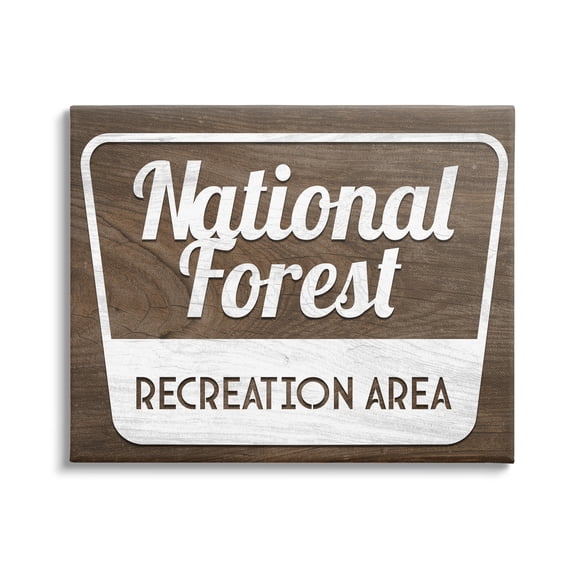Stupell Industries National Forest Recreation Rustic Grain Pattern Sign, 20 x 16, Design by Lil' Rue
