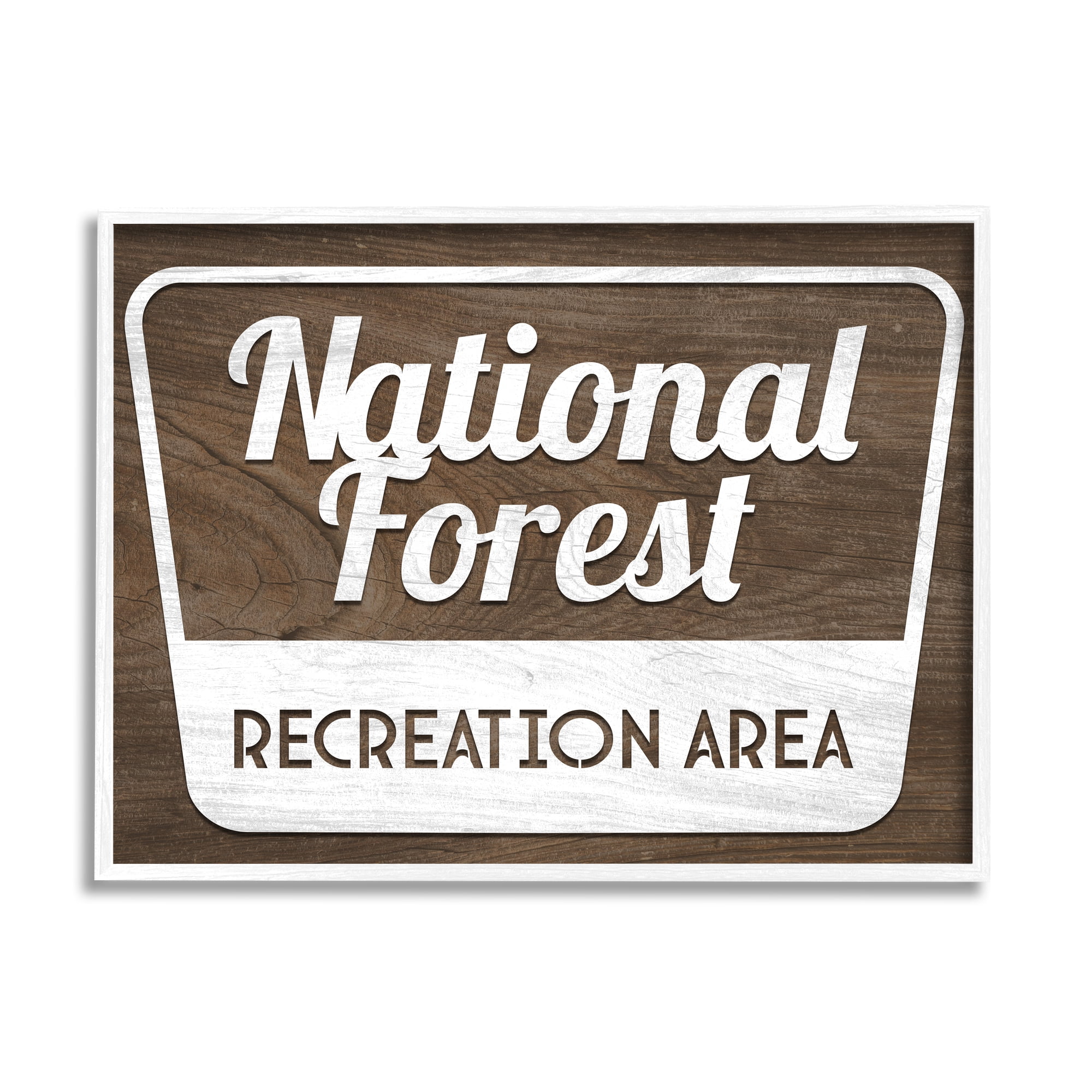 Stupell Industries National Forest Recreation Rustic Grain Pattern Sign, 30 x 24, Design by Lil' Rue