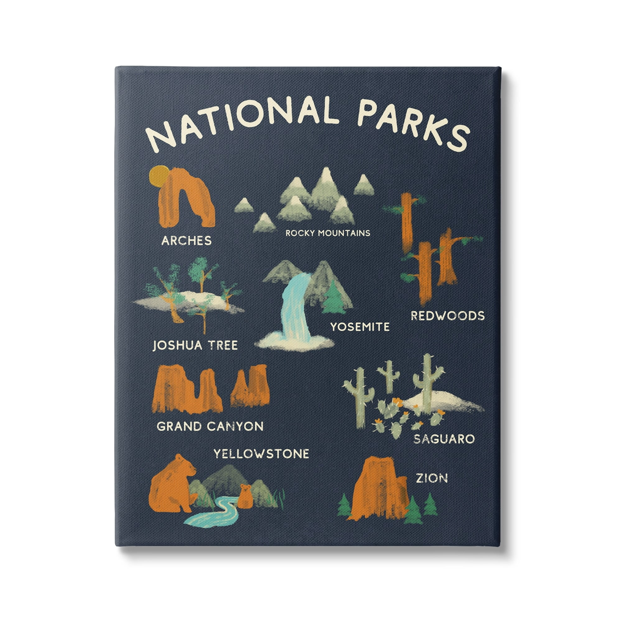 Stupell Industries National Parks Iconographic Informational Natural Reserve Educational Sign ,30 x 40, Design by Daphne Polselli