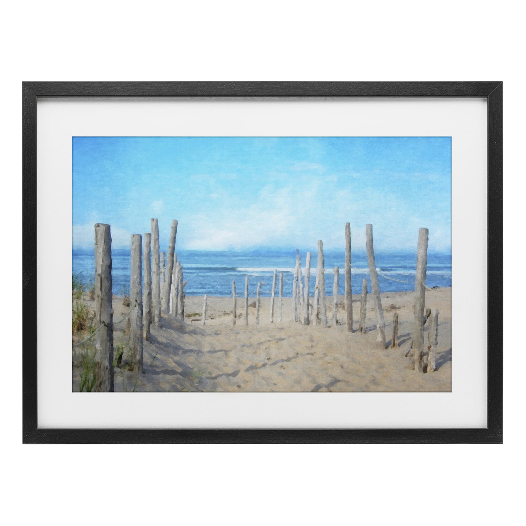 Stupell Industries National Seashore Vista Black Framed Print Under Glass, design by Grotto Studios