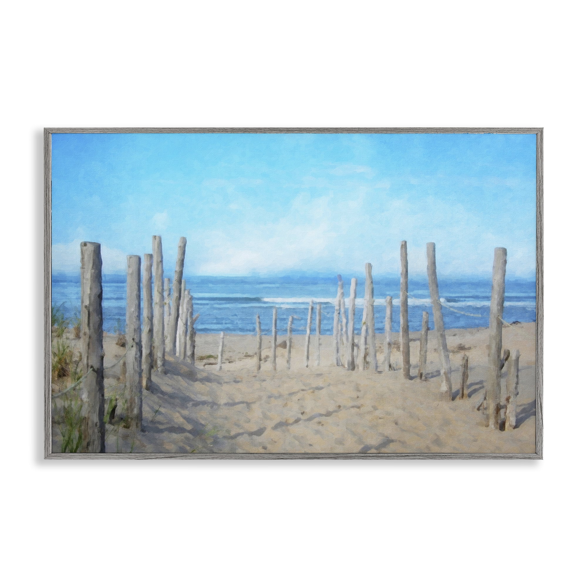 Stupell Industries National Seashore Vista Gray Framed Giclee Art, design by Grotto Studios