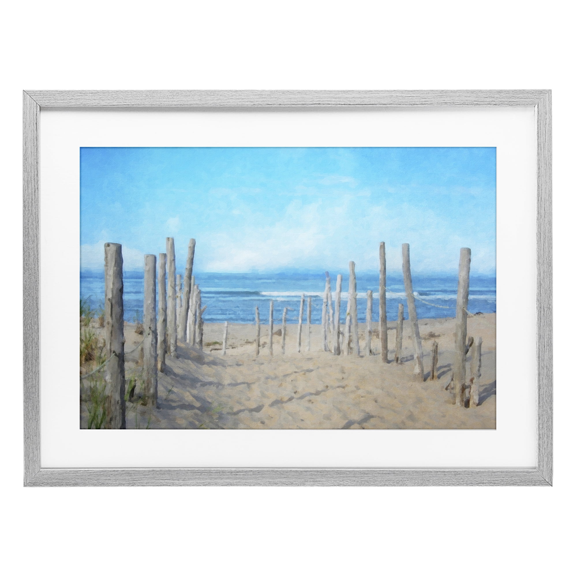 Stupell Industries National Seashore Vista Gray Framed Print Under Glass, design by Grotto Studios