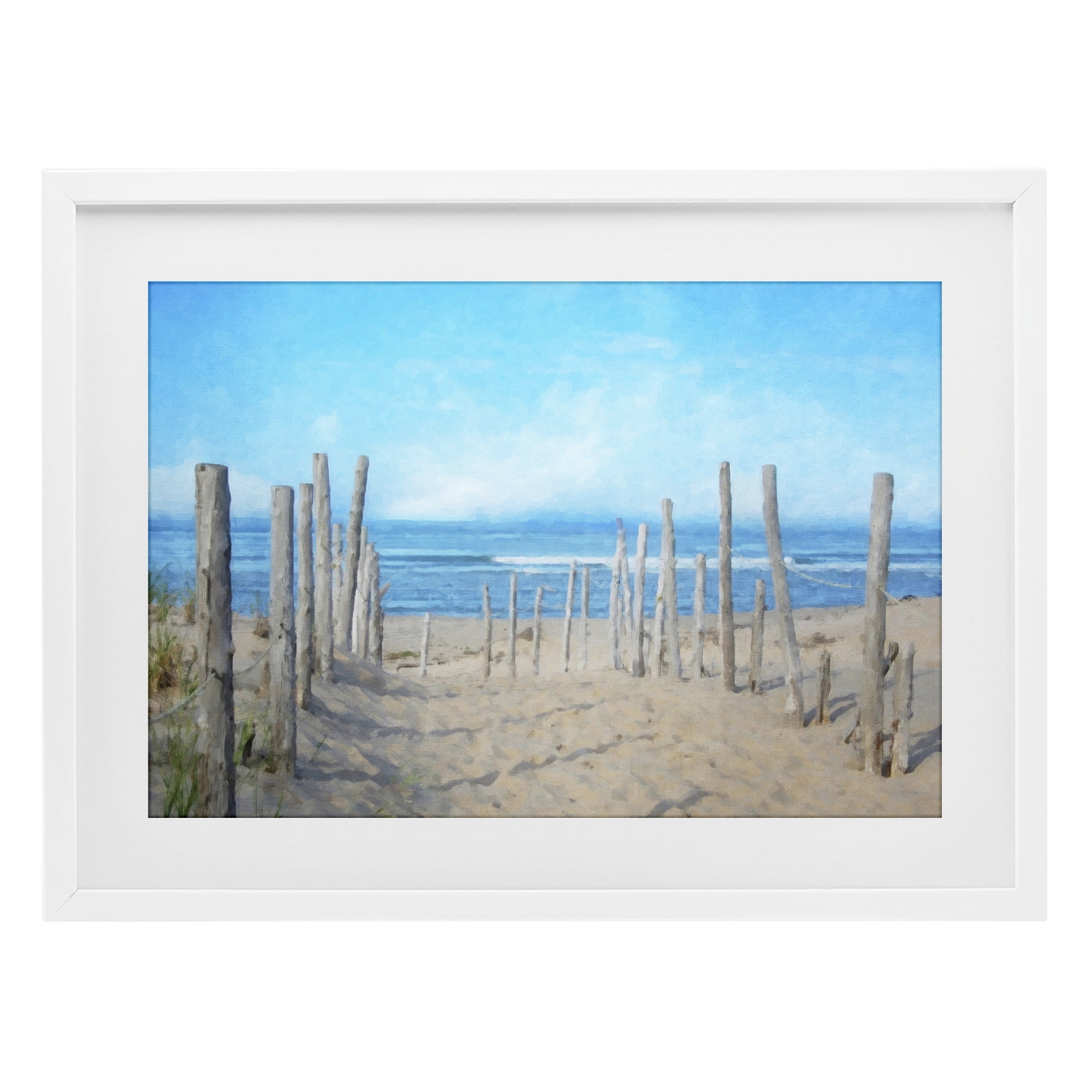 Stupell Industries National Seashore Vista White Framed Print Under Glass, design by Grotto Studios