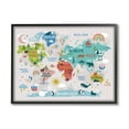 thumbnail image 1 of Stupell Industries Native Animals World Map Educational Wildlife Atlas Graphic Art Black Framed Art Print Wall Art, Design by Lisa Whitebutton, 1 of 5