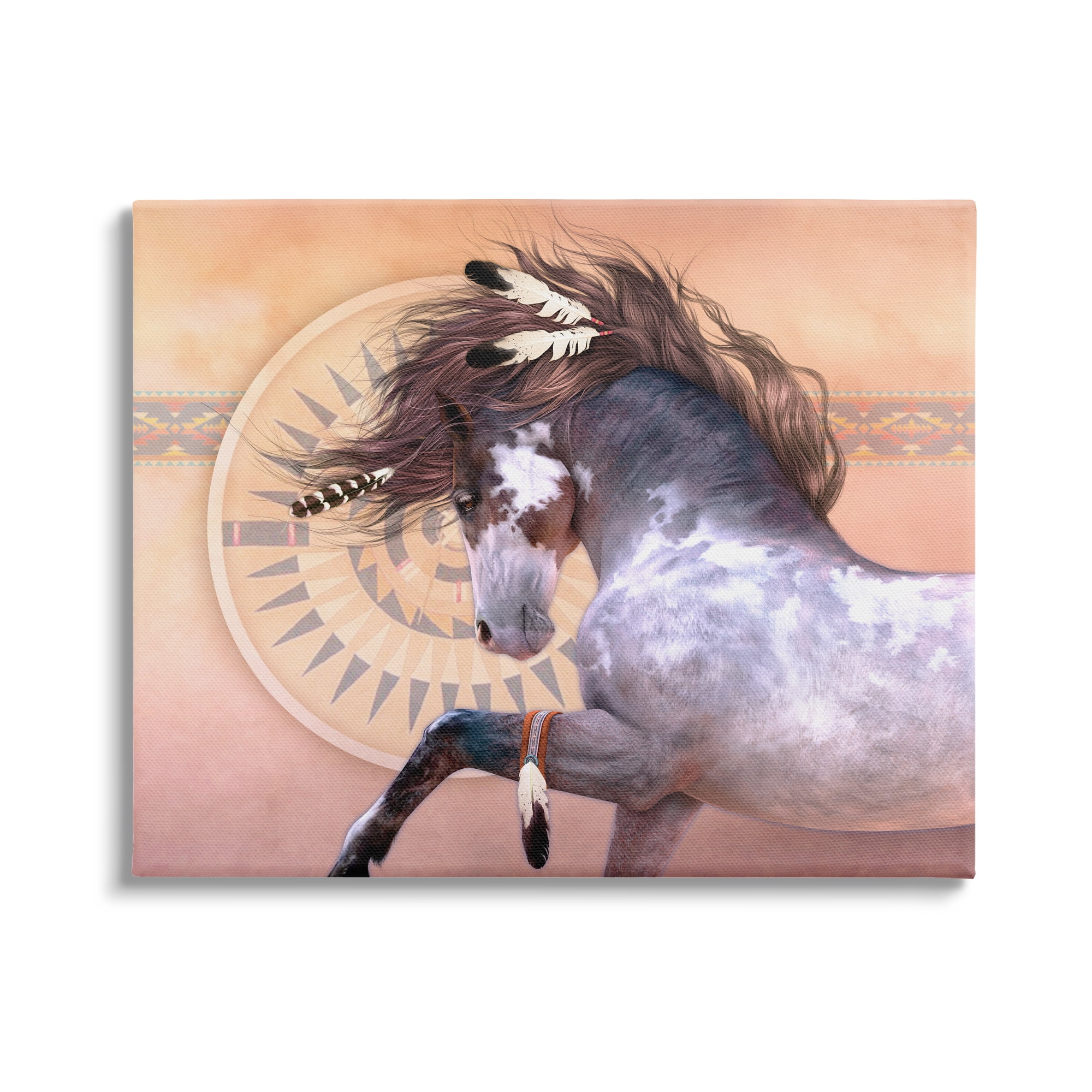 Stupell Industries Native Spirit Stallion Animals & Insects Painting Gallery Wrapped Canvas Art Print Wall Art, 40 x 30