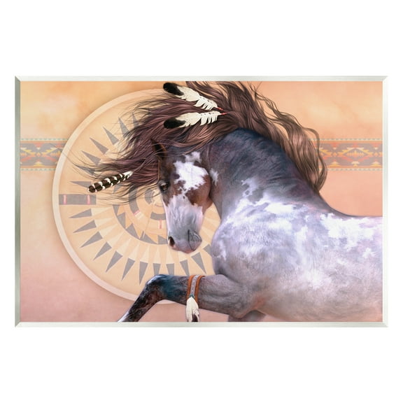 Stupell Industries Native Spirit Stallion Animals & Insects Painting Unframed Art Print Wall Art, 15 x 10