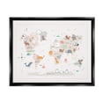 thumbnail image 1 of Stupell Industries Native Wildlife Animals Countries World Map Education Graphic Art Jet Black Floating Framed Canvas Print Wall Art, Design by Andrea Jasid Grassi, 1 of 5