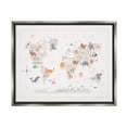 thumbnail image 1 of Stupell Industries Native Wildlife Animals Countries World Map Education Graphic Art Luster Gray Floating Framed Canvas Print Wall Art, Design by Andrea Jasid Grassi, 1 of 6