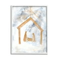 thumbnail image 1 of Stupell Industries Nativity Baby in Manger Christmas Scene Sky Cross Religious Painting White Framed Art Print Wall Art, 16 x 20, 1 of 8