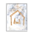thumbnail image 1 of Stupell Industries Nativity Baby in Manger Christmas Scene Sky Cross Religious Painting White Framed Art Print Wall Art, 24 x 30, 1 of 8