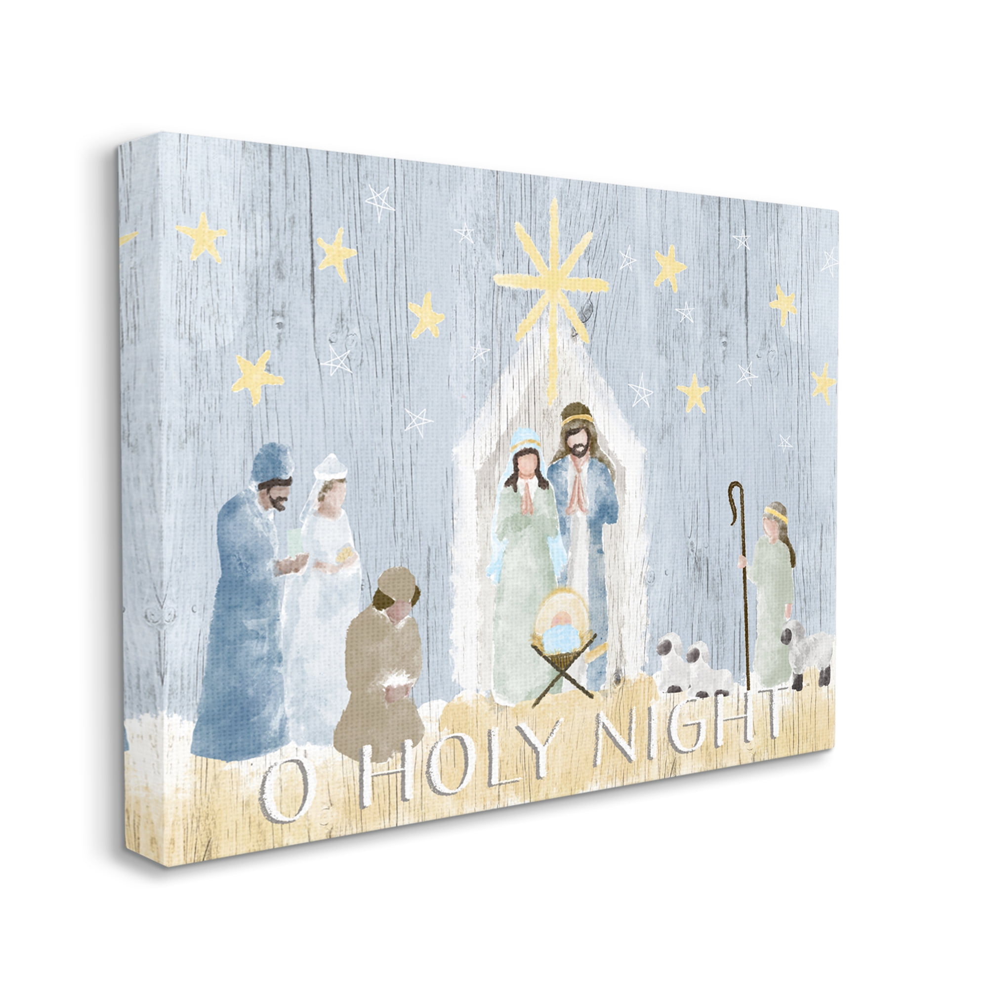 Stupell Industries Nativity Barn Stable Christmas Holiday Rustic Scene, 16 x 20, Design by Andi Metz
